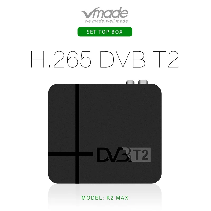 Полностью HD 1080P цифровой DVB T2 K2 MAX наземный ТВ тюнер H.265/HEVC встроенный RJ45 LAN
