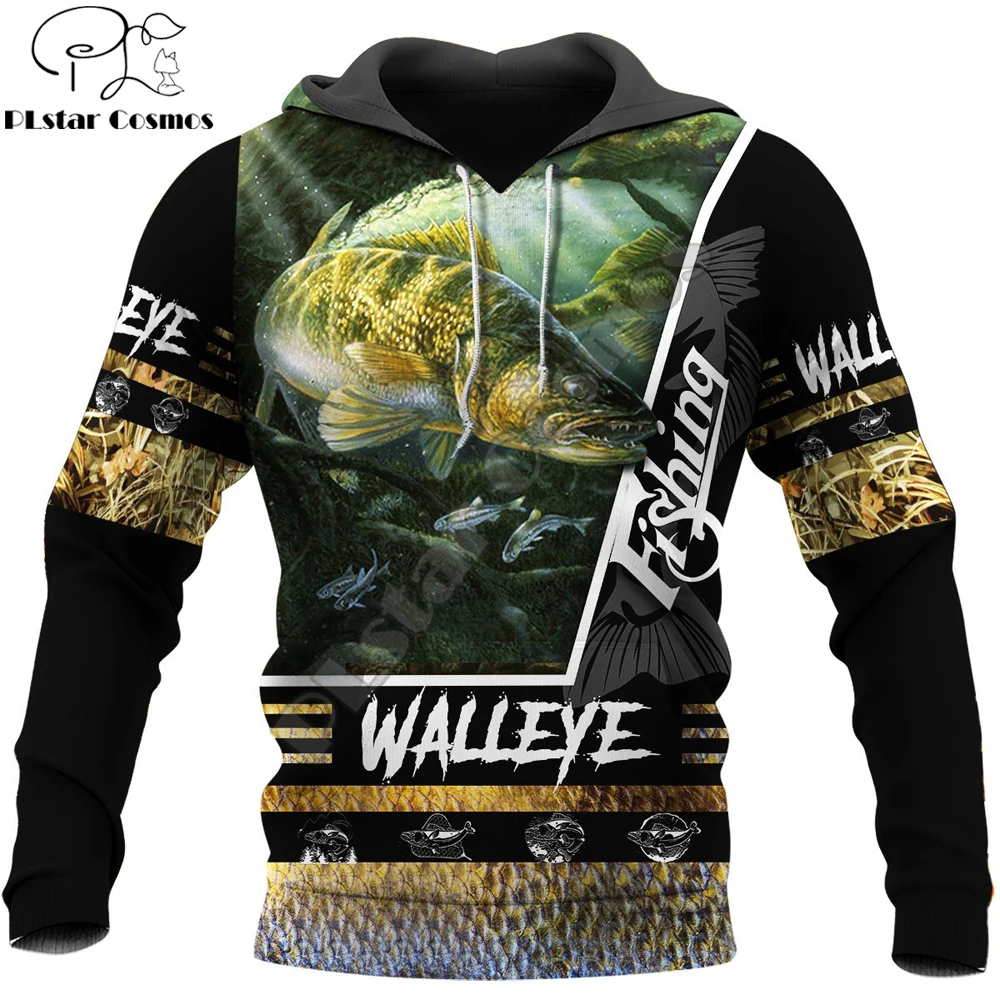 Мужские толстовки с 3D принтом рыбалки повседневные капюшоном в стиле Харадзюку