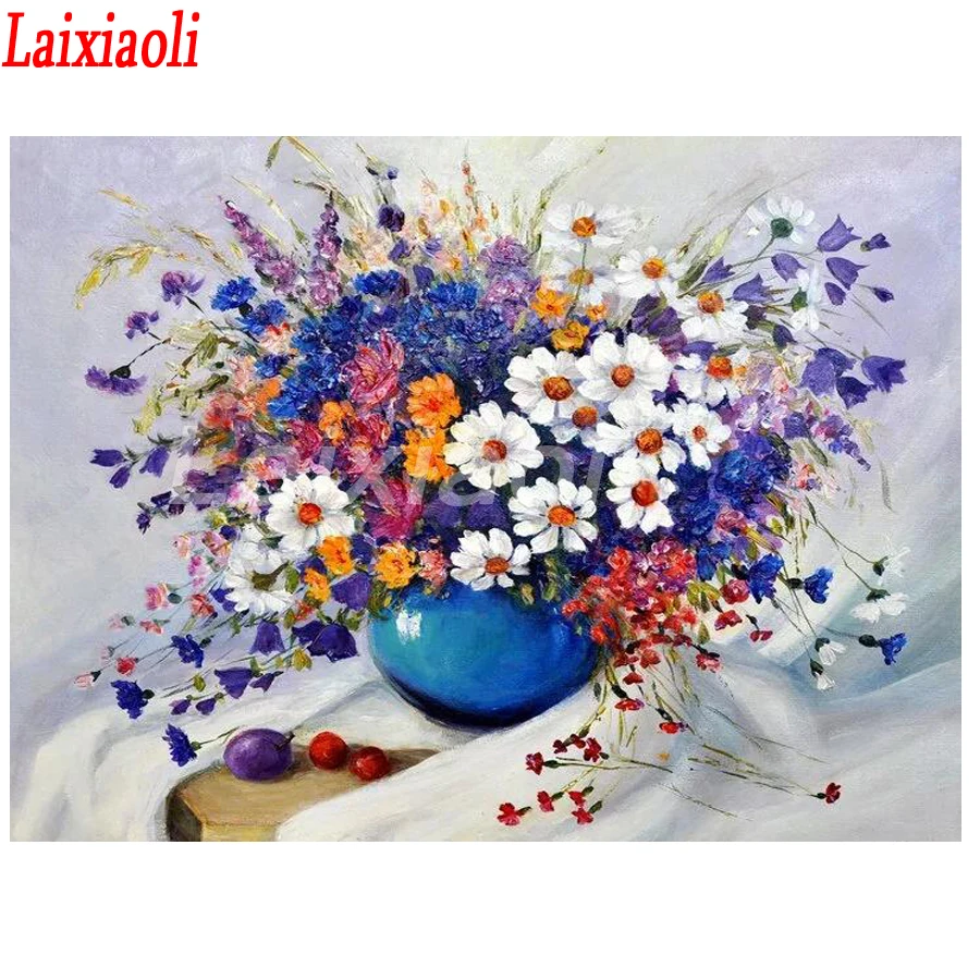 Полная квадратная Алмазная вышивка дикий Дейзи полный набор для рисования с