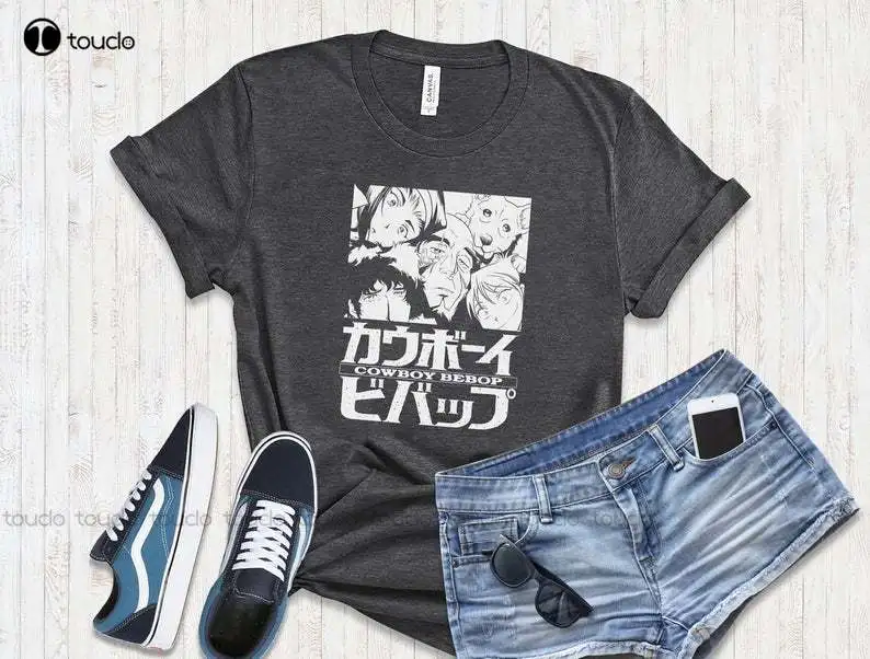 

Космическая ковбойская рубашка Bebop, японская рубашка для мальчиков с изображением ковбоя из аниме, лучшая японская рубашка из аниме, Класси...