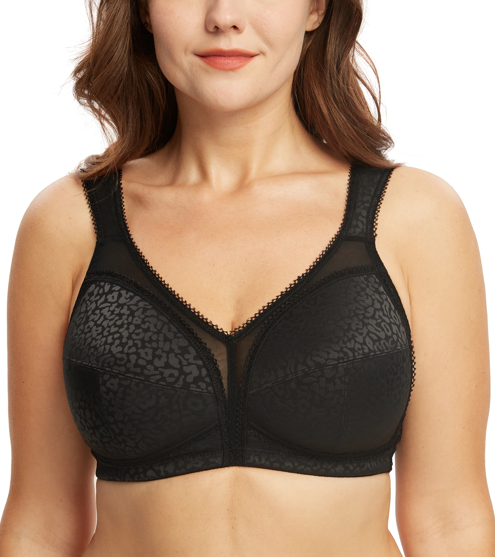 

Minimizer Bra Women Plus Size Underwear Lace Bralette Wireless BH Non Padded Brassiere Ropa Interior Femenina F Full Coverage