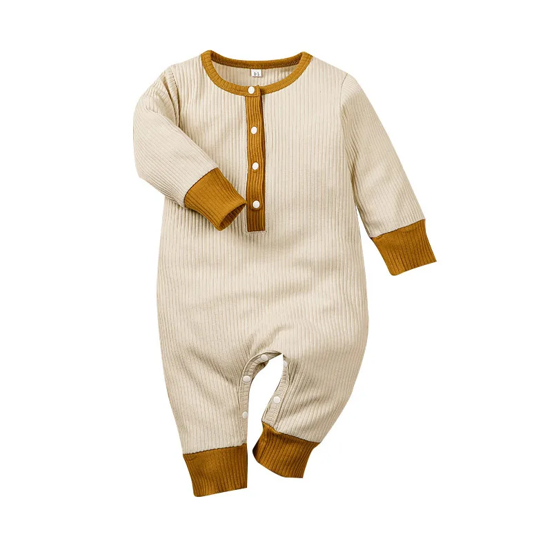 

Apring Autumn 0-12M Baby Clothing Knitted Jumpsuit Causal Baby Boys Long Sleeve Romper