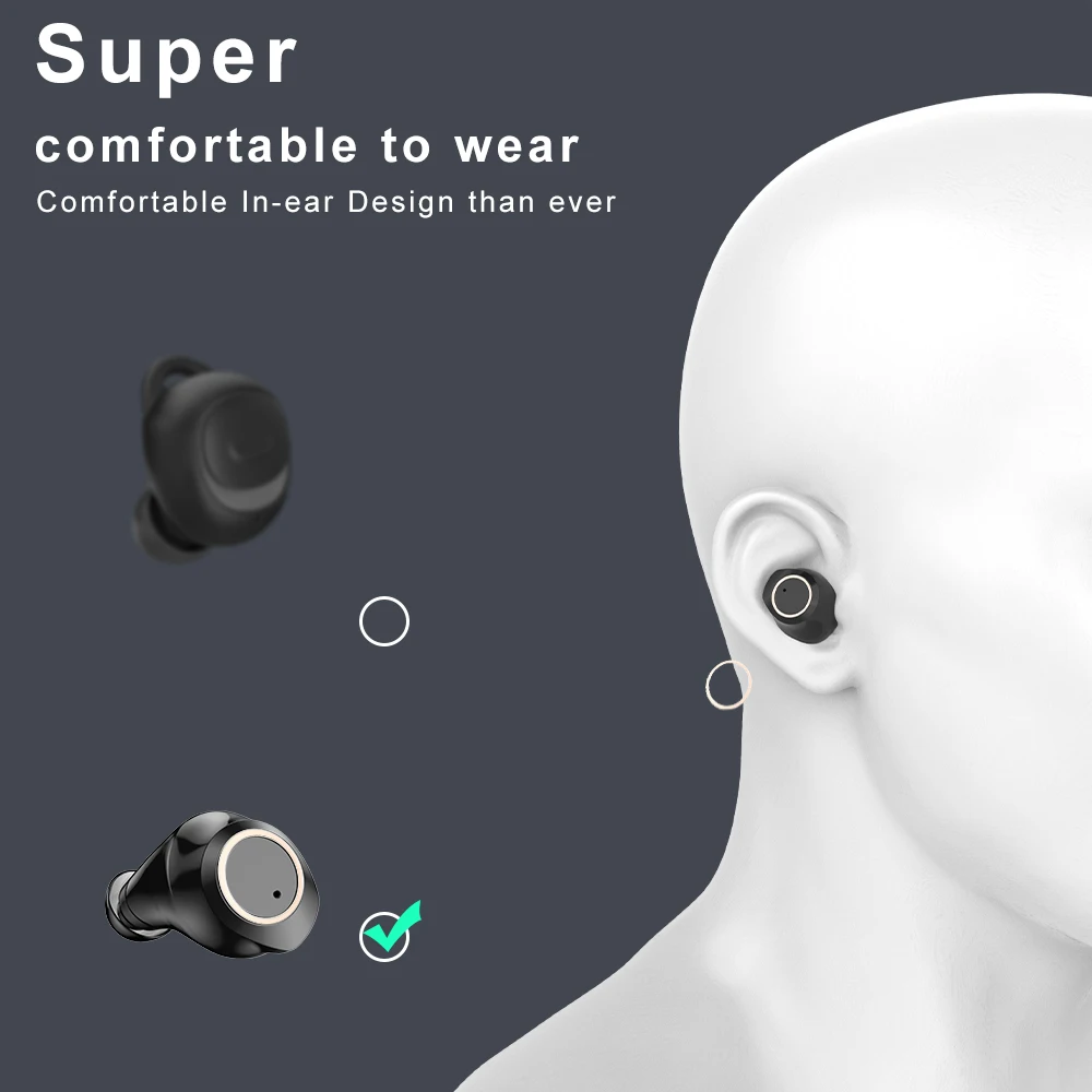 Simvict W6 TWS Wireless Bluetooth Earphone Stereo Earbuds Touch Control Headphones With Mic Noise Isolation | Электроника