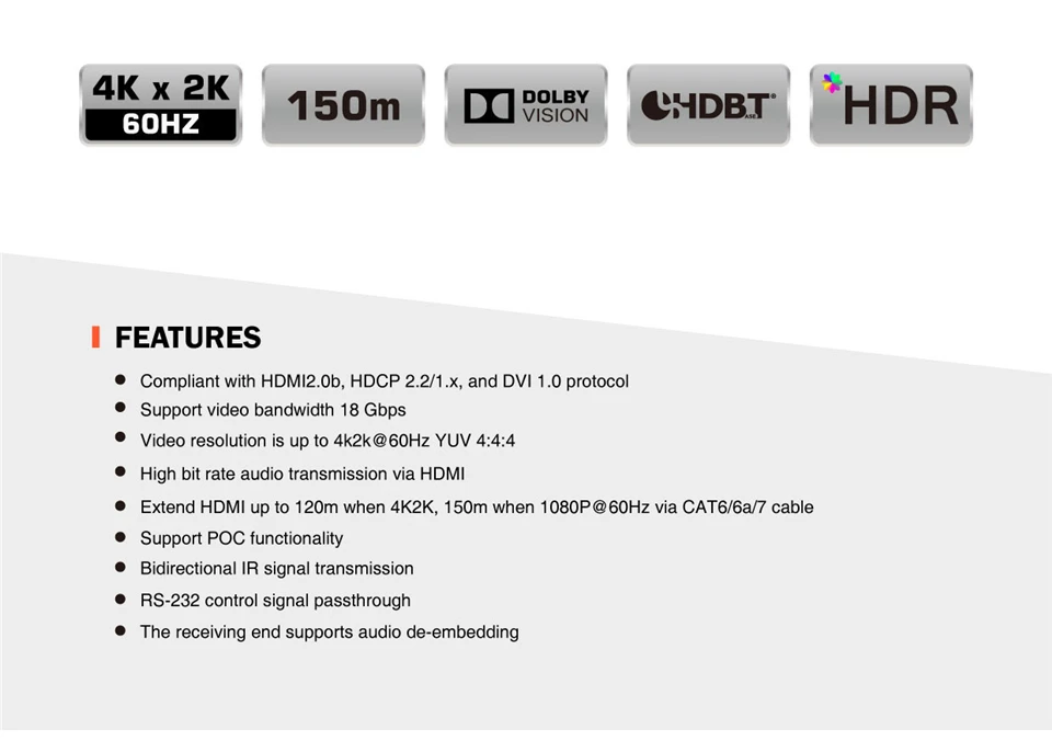 4 k@ 60Hz HDBaseT HDMI удлинитель 120 м HDMI удлинитель ИК поддержка POC HDCP2.2 HDMI удлинитель петля по Cat6 RJ45 к HDMI удлинитель