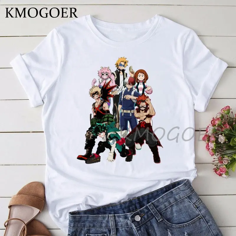 

Моя геройская Академия Bakugou Todoroki Boku No Hero Bnha Футболка Летний Топ Женская кавайная Эстетическая уличная одежда футболка одежда