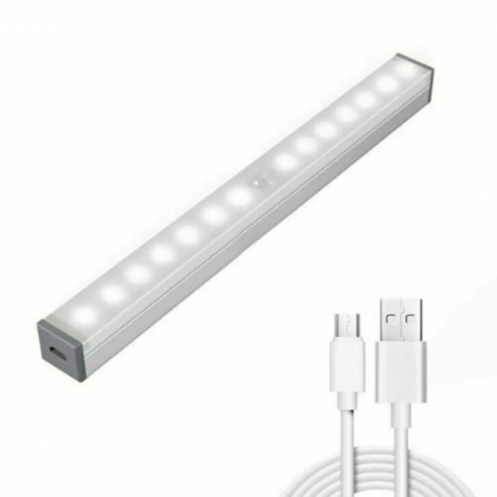 

1PCS Wireless LED Lights Lighting PIR Motion Sensor Closet Light USB Rechargeable Strip Lamp Indoor Lighting Cabinet Lights