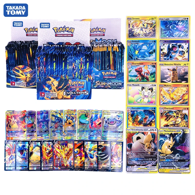 TAKARA TOMY Покемон игрушки 20 200 300 шт. GX EX Мега Крышка флэш карта солнце и луна