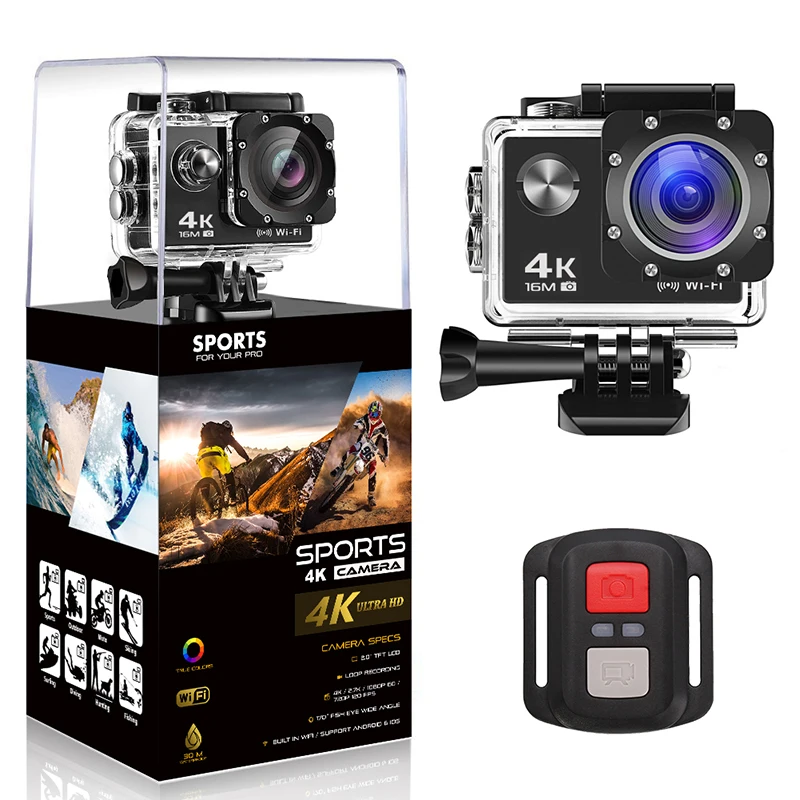 

4K Action Camera Ultra HD WiFi 2 inch Screen 170D Go Waterproof Pro Camera Helmet Video Recording Action Sport Camera Sports DV