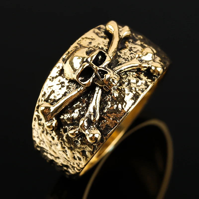 Ретро кольца в виде черепа для мужчин цвет: старое серебро байкер рок н ролл стиле