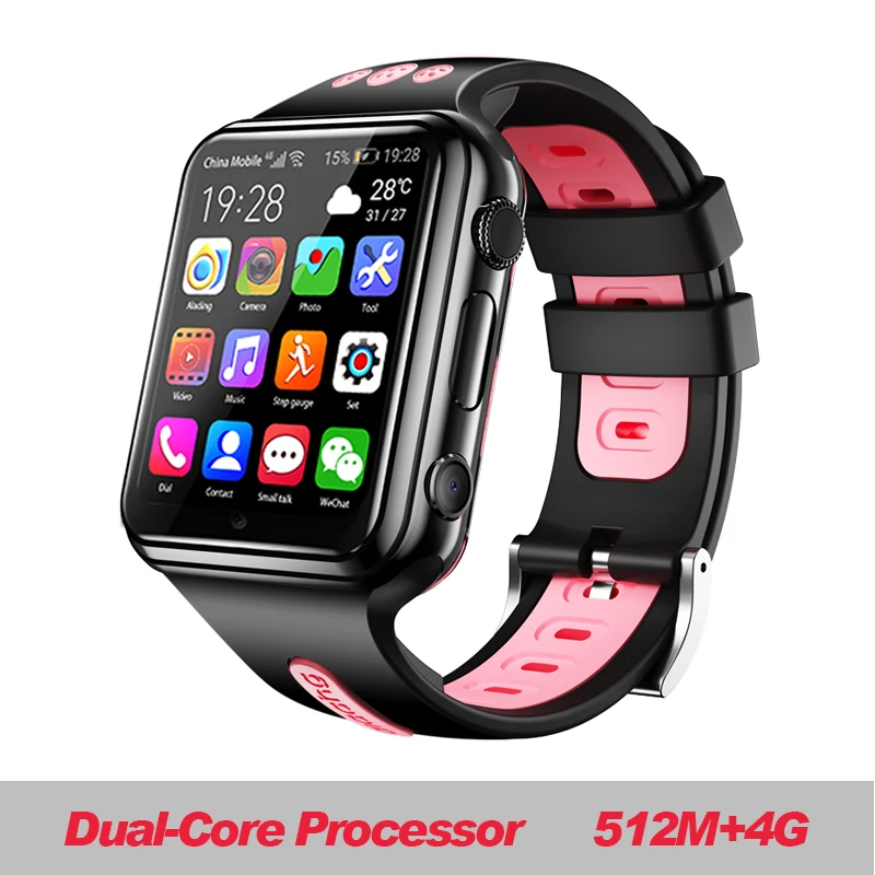 W5 8G black pink 696, 4G, gps, Wi-Fi, для студентов/детей, Смарт-часы, телефон H1/W5, система android, приложение, установка, Bluetooth, умные часы, 4G, sim-карта - Цвет: W5 8G black pink