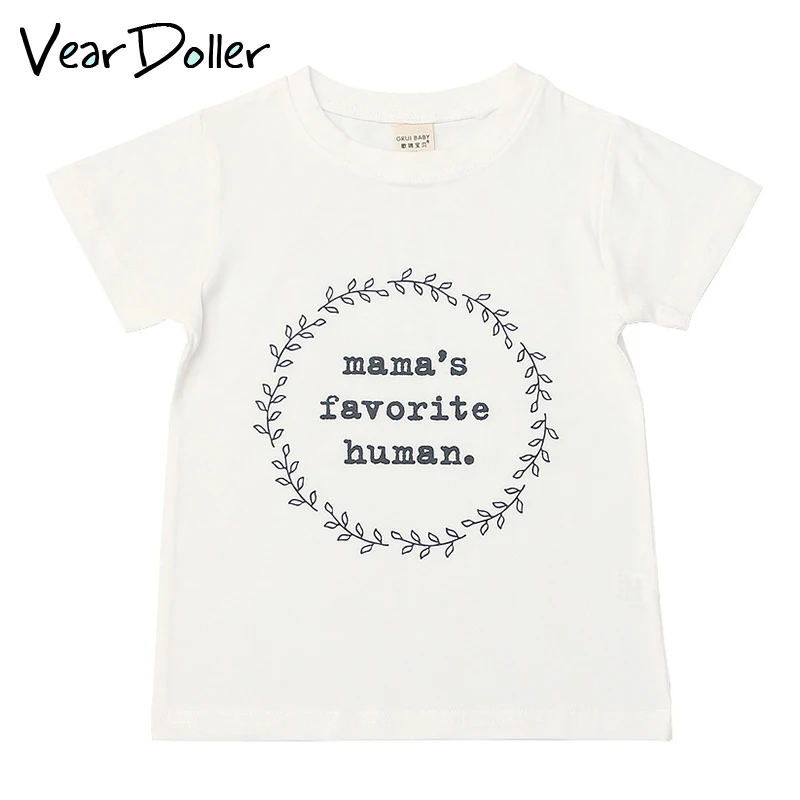 

VearDoller Baby Boys Girls T-shirts 2020 New Summer Short Sleeve Kids T-shirts Leisure Letter Print Cotton Top Tees for 1-8Years