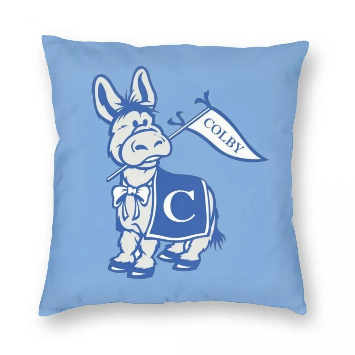 

Colby College Mule Mascot Square Pillowcase Polyester Linen Velvet Pattern Zip Decorative Home Cushion Cover