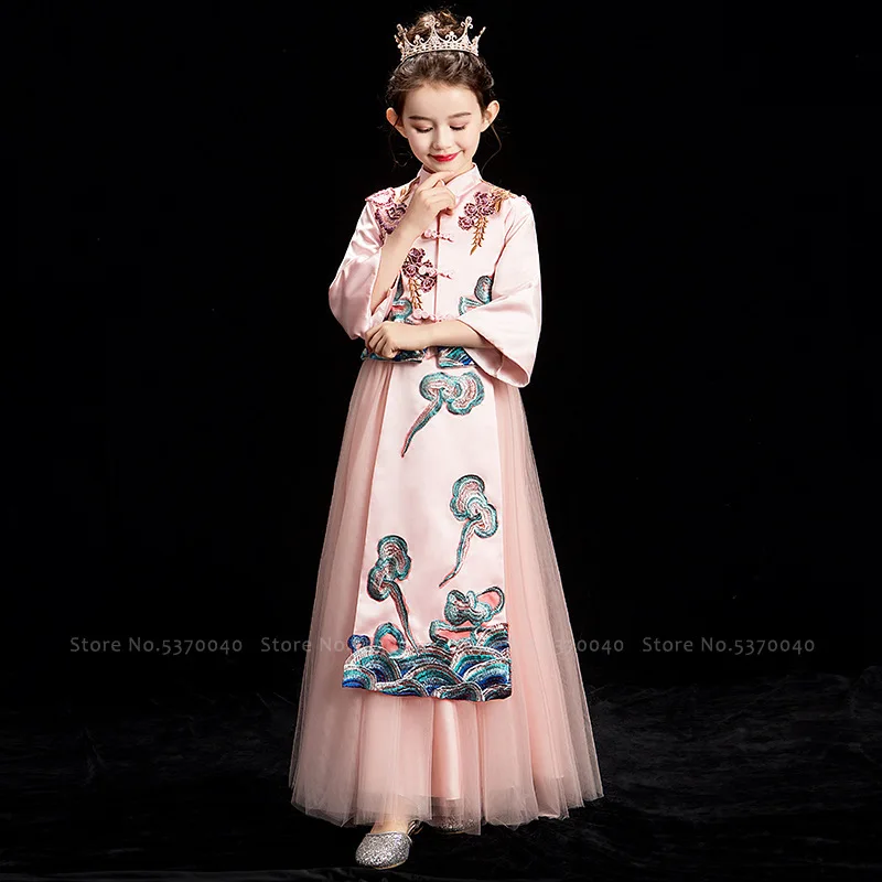 Платье Чонсам для девочек вечернее платье принцессы торжественное Гучжэны