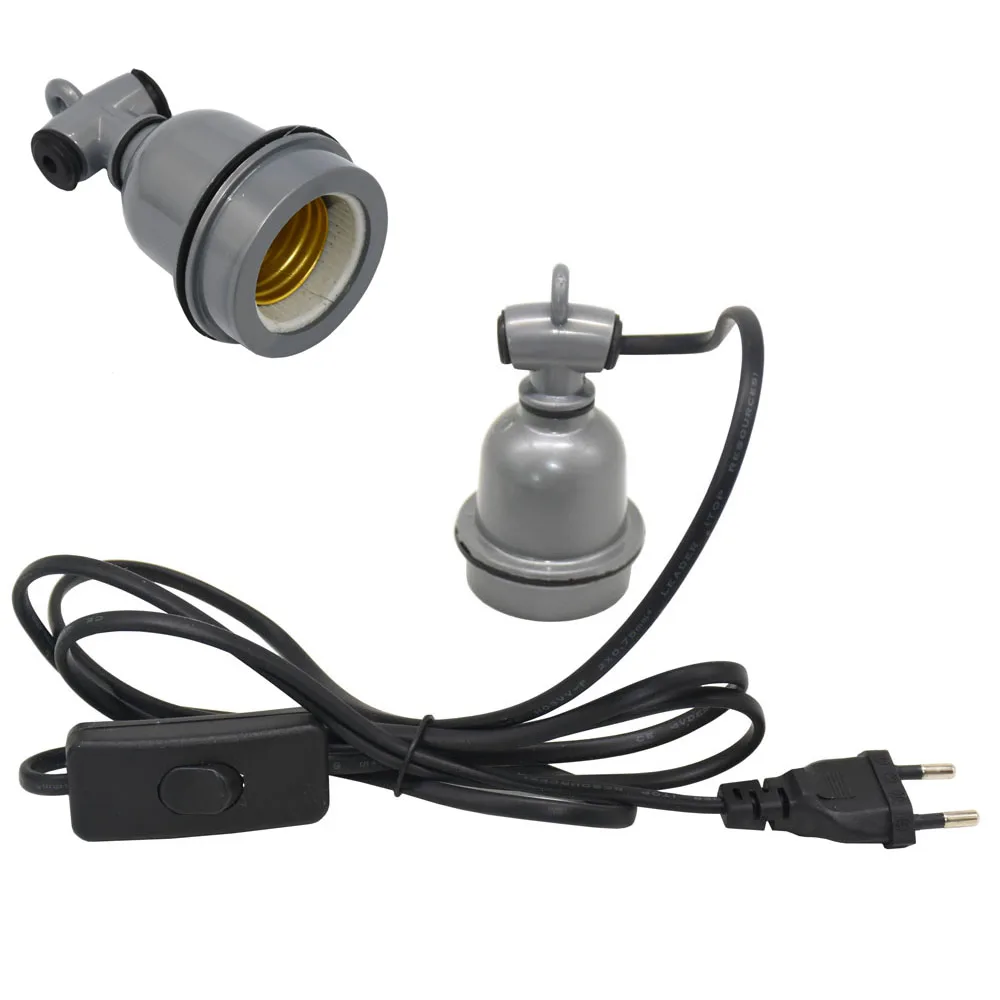 

Кабель питания для выращивания фермы, E27, лампа нагревательная для керамических рептилий, подвесной светильник стандарта ЕС, адаптер розетки с переключателем