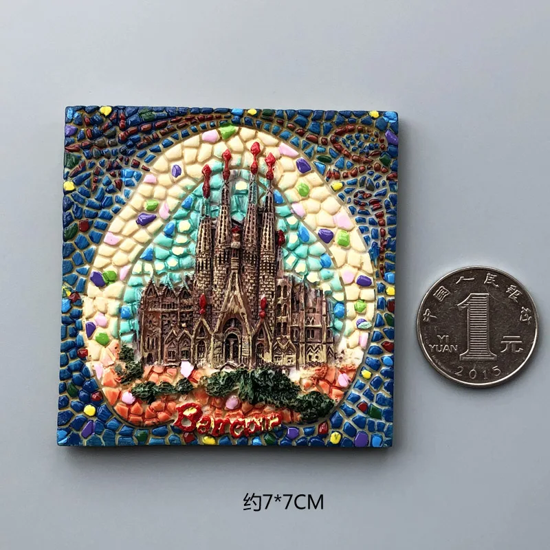 Barcelona church 2 Магниты страны на холодильник Франция Флорида Фламинго исландский винтажный магнит на холодильник наклейка мир путешествия сувенир магнитный - Цвет: Barcelona church 2