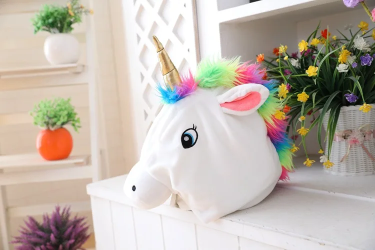 

New plush Unicorn Headgear Hat Cartoon Winter Warm Cartoon unicorn Cowl Beanie Hat Caps Halloween costume for womenHot Sale