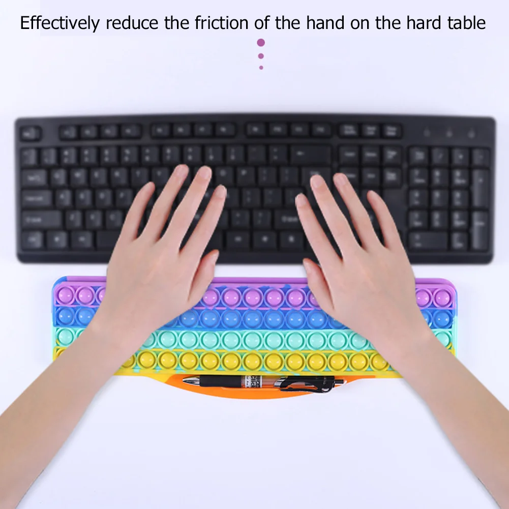 

Новинка 2021, радужная клавиатура с пузырьками, сенсорная игрушка для детей с аутизмом, антистресс, интерактивная игра для взрослых и детей, а...