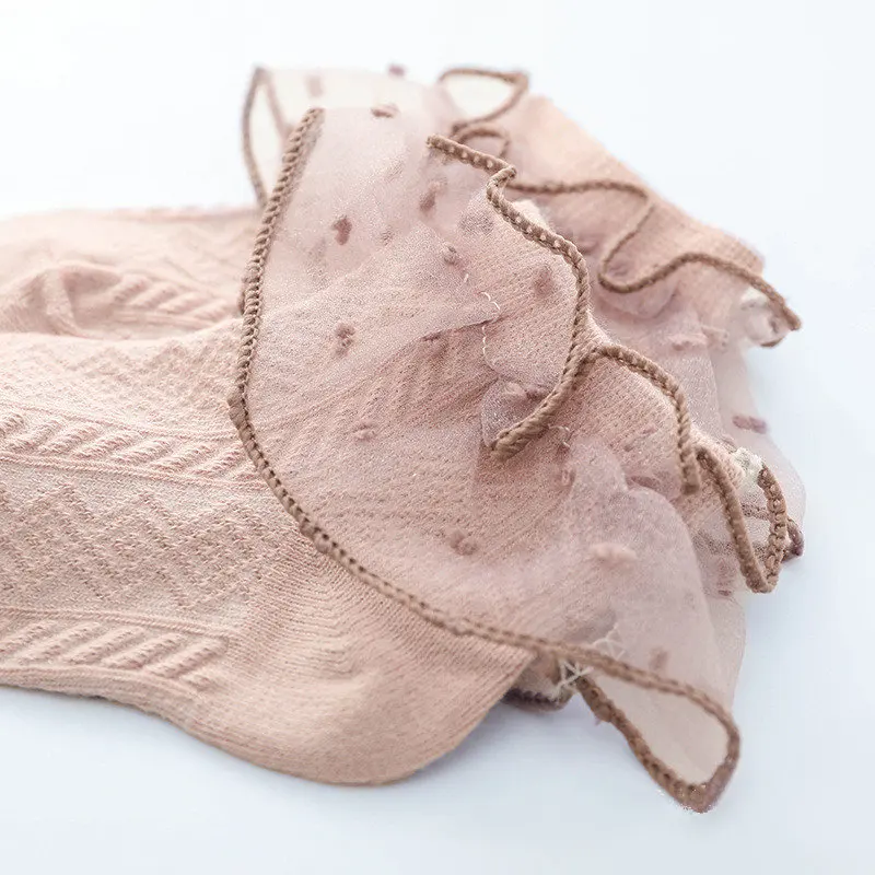 Детские носки для новорожденных маленьких девочек кружевные сетчатые хлопковые