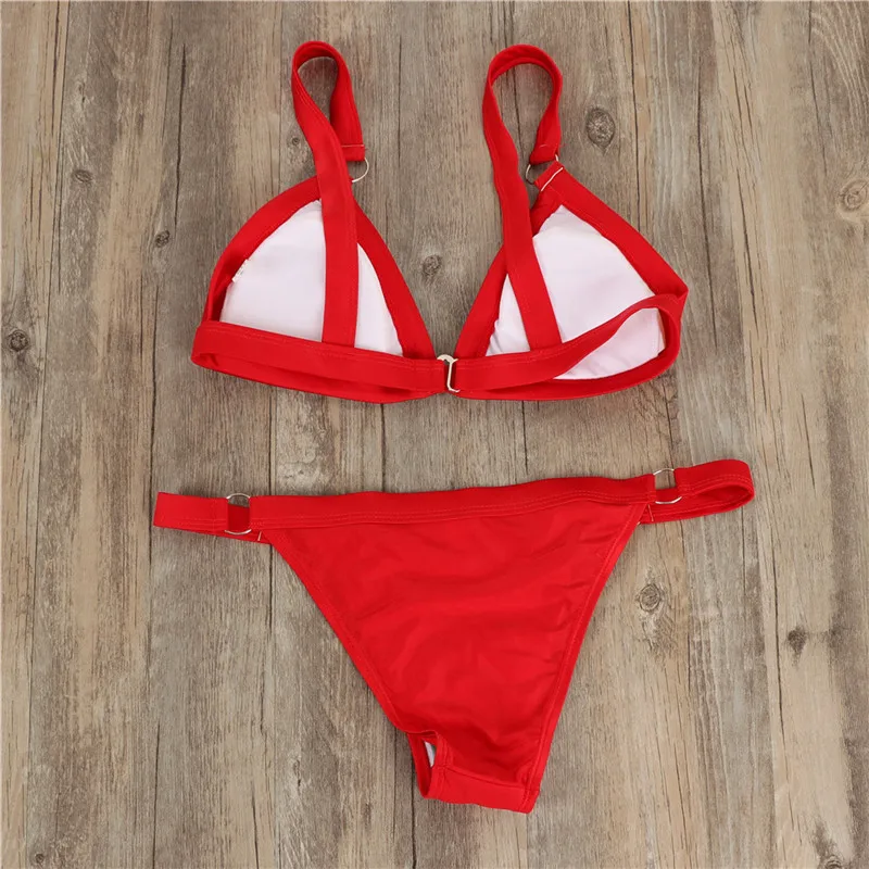 

Metal Ring Sexy Bikini Set New Swimwear Women 2019 Push Up Padded Swimsuit Summer Beach Bathing Suit Beach Swimming Fit Hot Sale