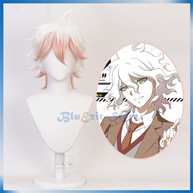 Парик Komaeda Nagito Danganronpa с короткими прямыми синтетическими волосами для косплея