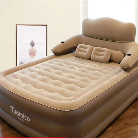 Удобная складная надувная кровать для двоих, 152*203*48 см