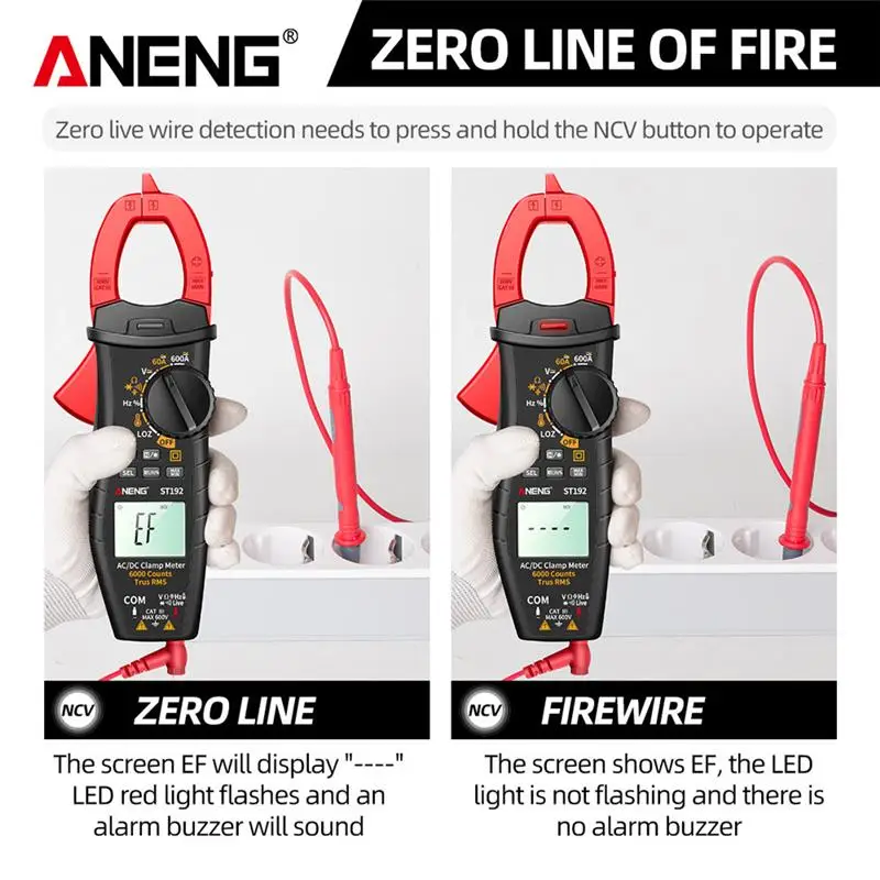 

ANENG Clamp Meter ST192 6000 Counts True RMS High Precision Clamp Multimeter AC Current Tester Auto Range Voltmeter