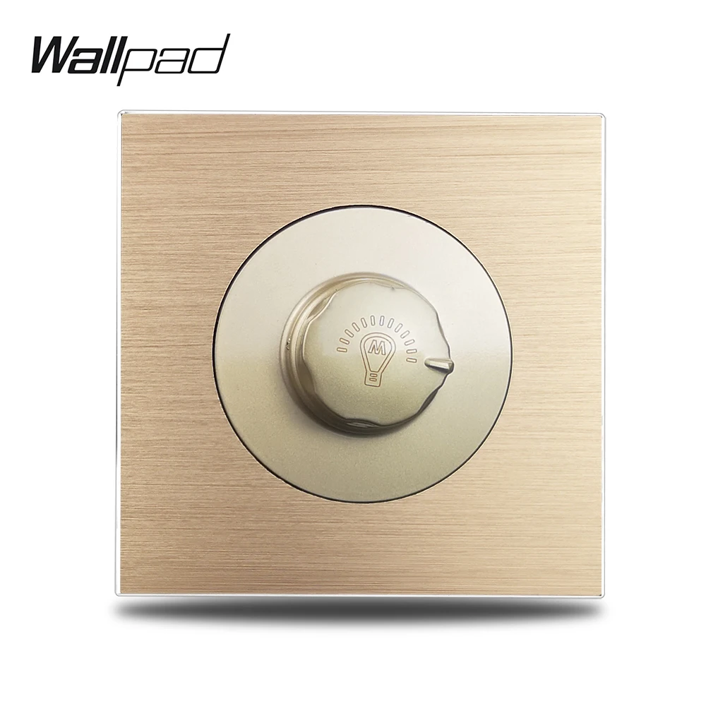 Wallpad Gold L6 одиночный диммер контроль яркости 500 Вт матовая атласная Золотая