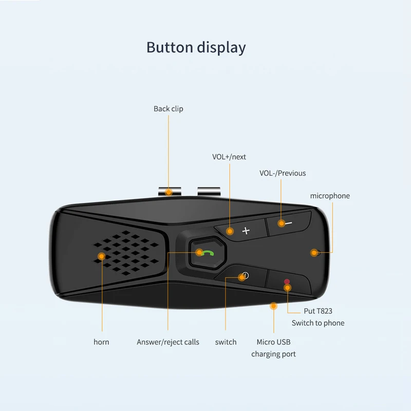 7 языков Автомобильный солнцезащитный козырек Bluetooth 5 0 приемник музыкальный
