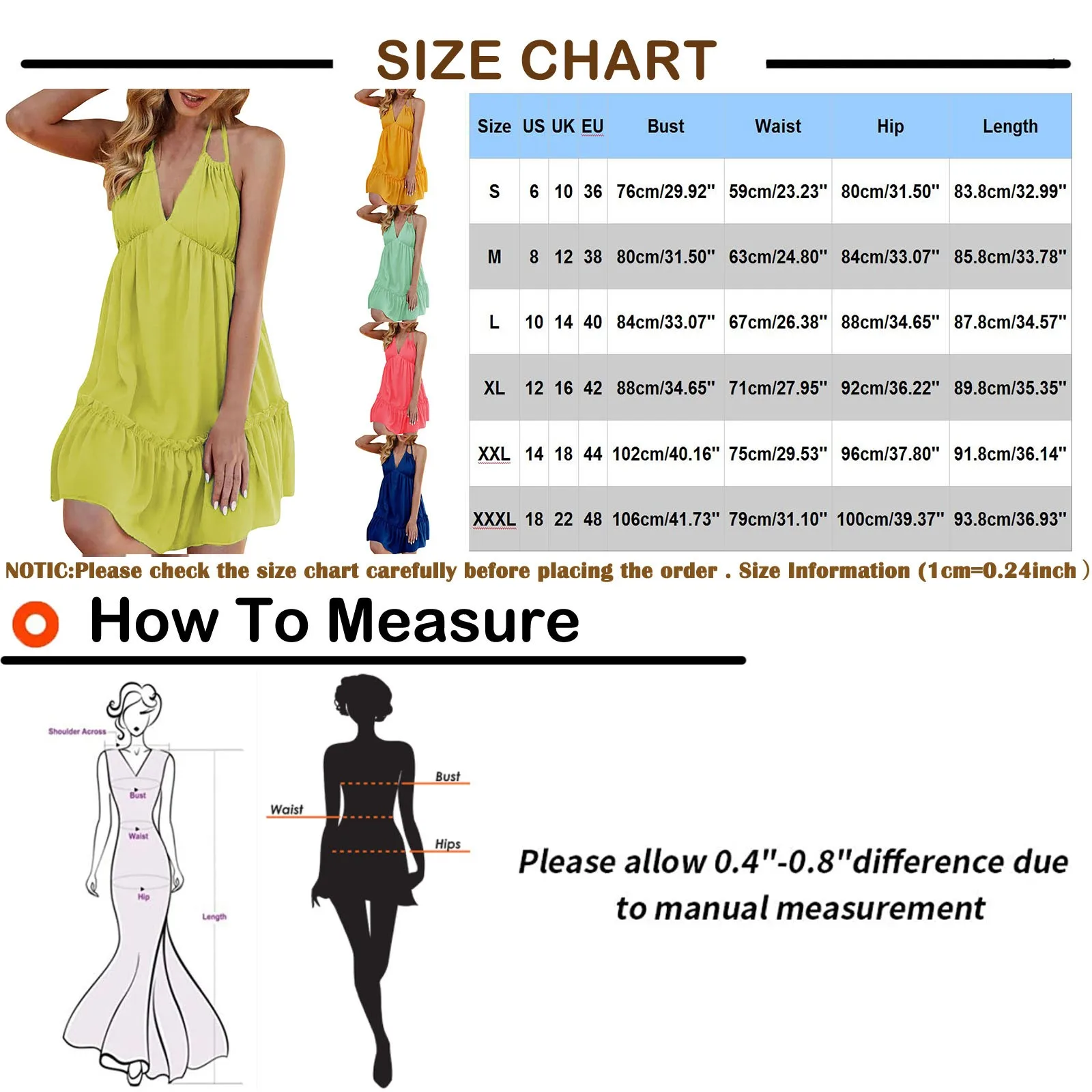 

Summer Beach Sundress Women Sexy Sleeveless Backless Dress Solid Color V-neck Loose Ruffles Halter Suspender Dress