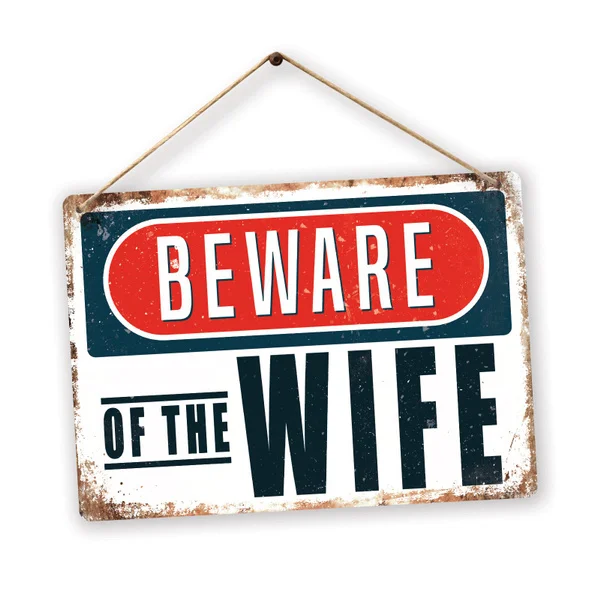 

Остерегайтесь жены смешной юмористический Предупреждение ждающий ЗНАК Забавный жестяной знак металлический плакат металлический декор м...