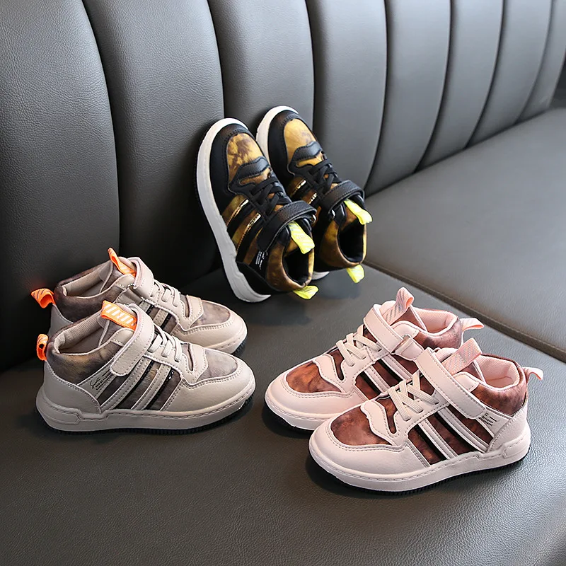 Кроссовки детские кожаные водонепроницаемые спортивная обувь для мальчиков и