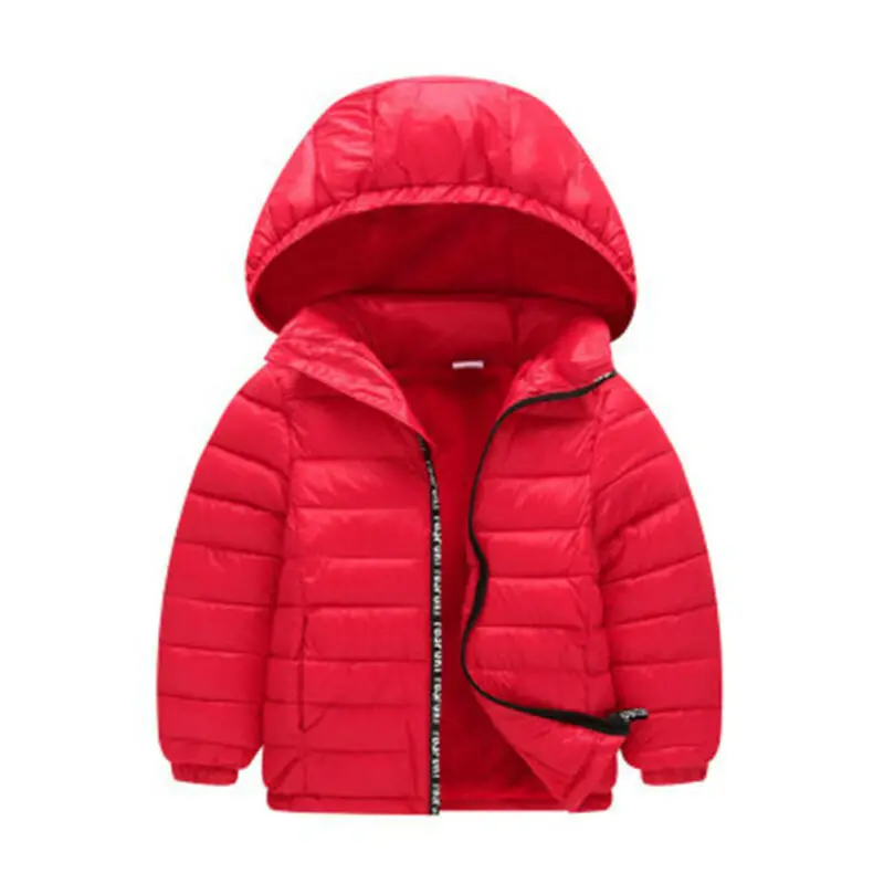 Детское зимнее теплое хлопковое пуховое пальто с капюшоном для маленьких