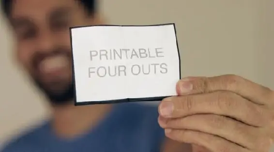 

2021 Printable Four Outs by Blake Vogt Magic Tricks