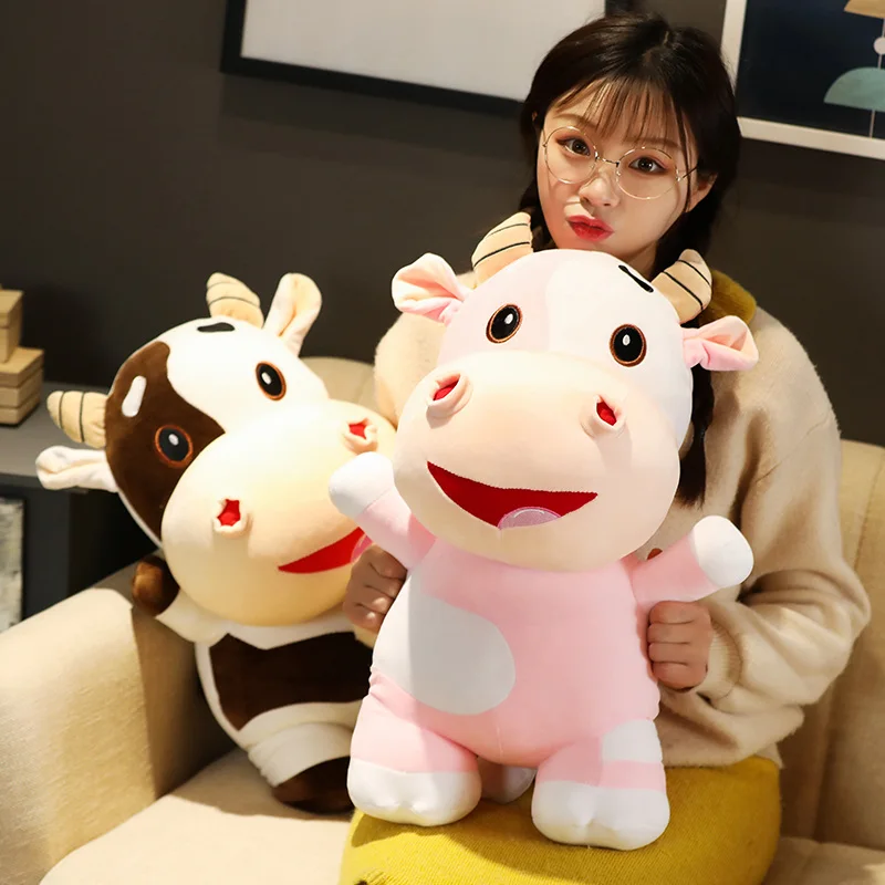 

50/60/70 cm cute cow plush toy animal cartoon cow soft down cotton filled doll kawaii children birthday gift couple holiday gift
