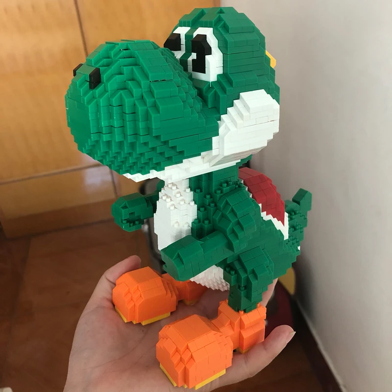ZMS Игра Супер Марио Луиджи Йоши Боузер огонь Tanooki Марио 3D модель мини здание алмаз маленькие блоки игрушка цветок монета без коробки