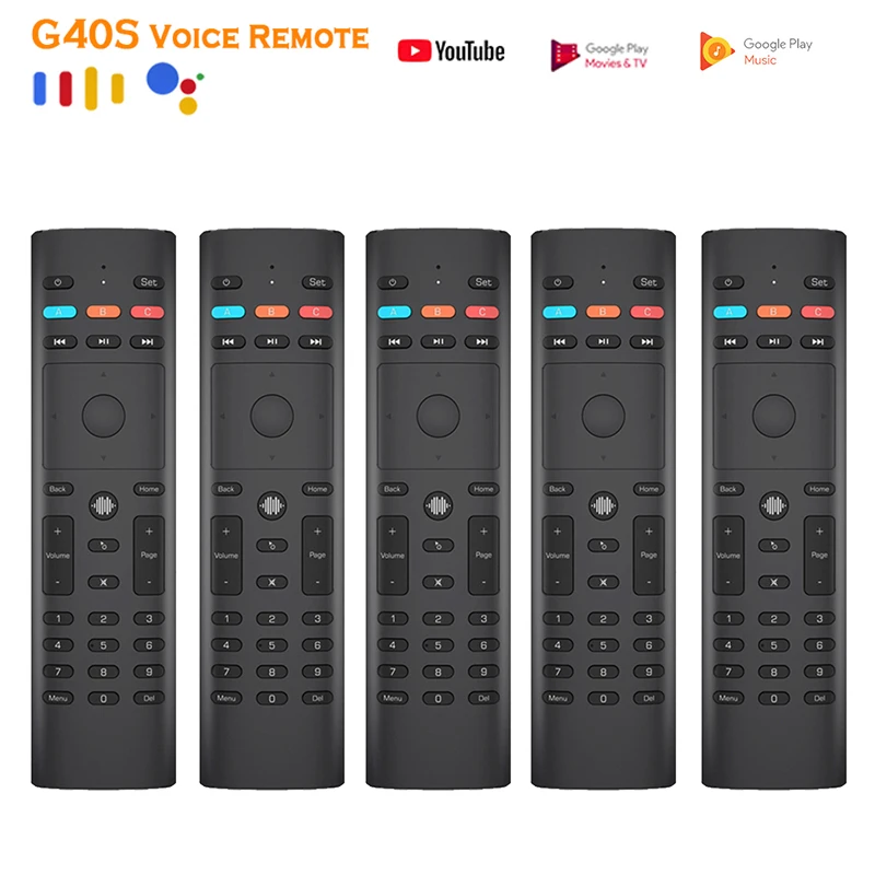 

5 Pacs Voice Wireless Air Mouse G40S 2.4G IR 433 Mhz For Android TV Box Netflix Google Assistant Universial Remote Control