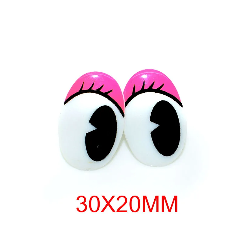 30x20mm pink1 40 шт. новые Мультяшные пластиковые безопасные игрушечные глаза ресницы куклы глаза игрушки Аксессуары для DIY плюшевые куклы Животные Кукольное изготовление - Цвет: 30x20mm pink1