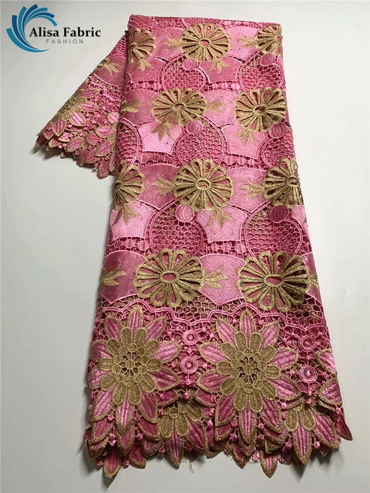 Бархатная гипюровая кружевная ткань Alisa Высококачественная африканская