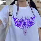 Повседневная футболка, мультяшная футболка, хлопковый топ с коротким рукавом и анимацией, универсальная одежда, модные элементы в виде кролика для девочек