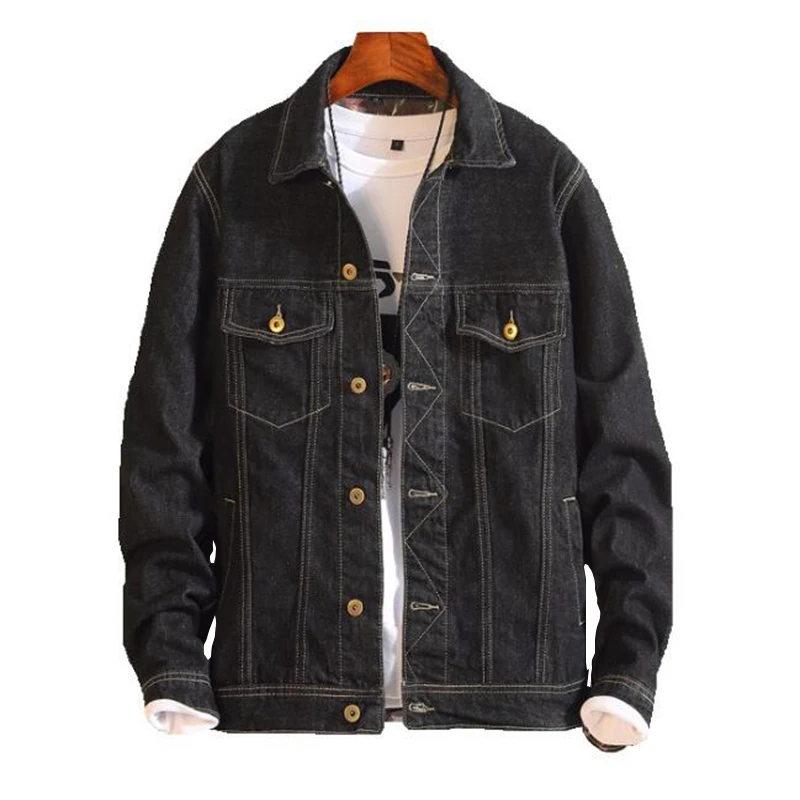 

Men's Jeans Jacket Korean Version Slim Casual Black Men's Jeans Jacket