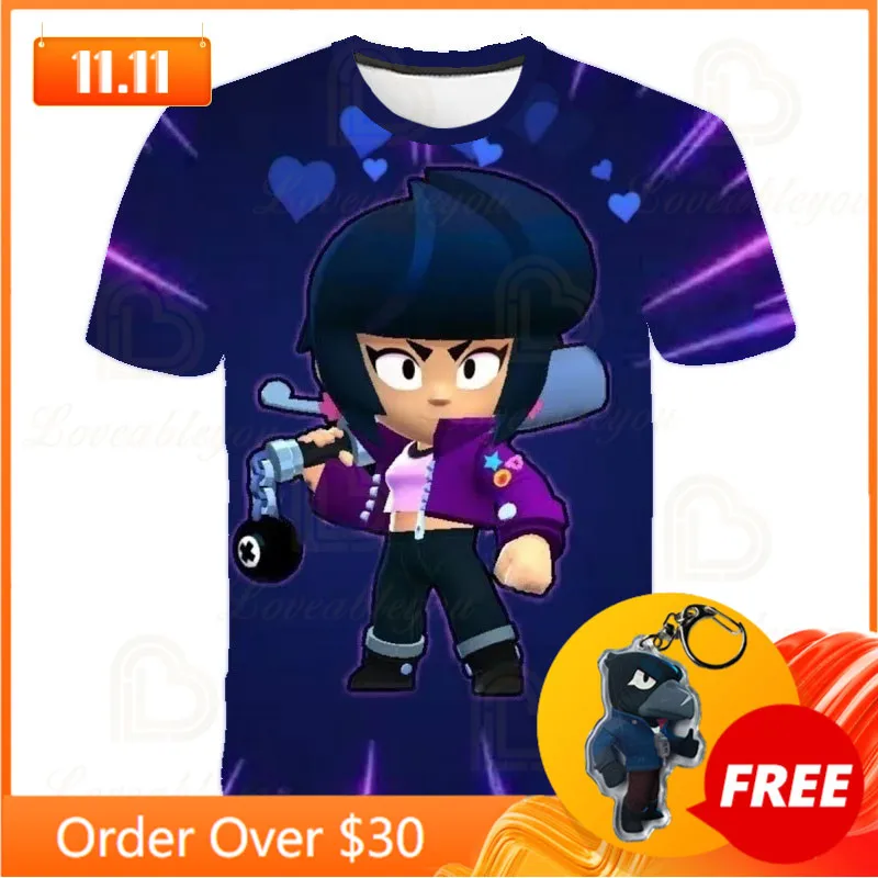 Bibi стрелок ворона игра шутер 3D футболка с принтом женская одежда длинными