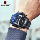 KADEMAN Топ Роскошные мужские часы полностью стальные 3ATM Tech LCD Цифровые Наручные часы оригинальный бренд повседневные бизнес Relogio Masculino