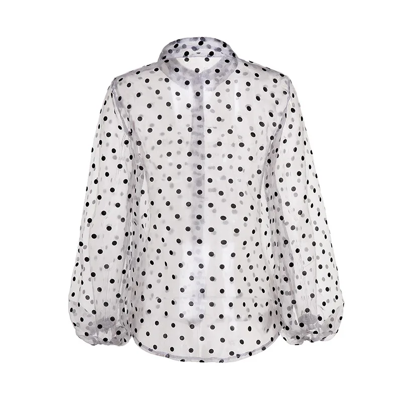 Осенняя сетчатая блузка для женщин 2020 сексуальные прозрачные майки с рукавами