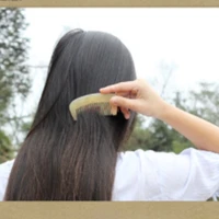 natural comb authentic natural horns with horn comb yellow hair care anti static massage combs hairdressing supplies for female