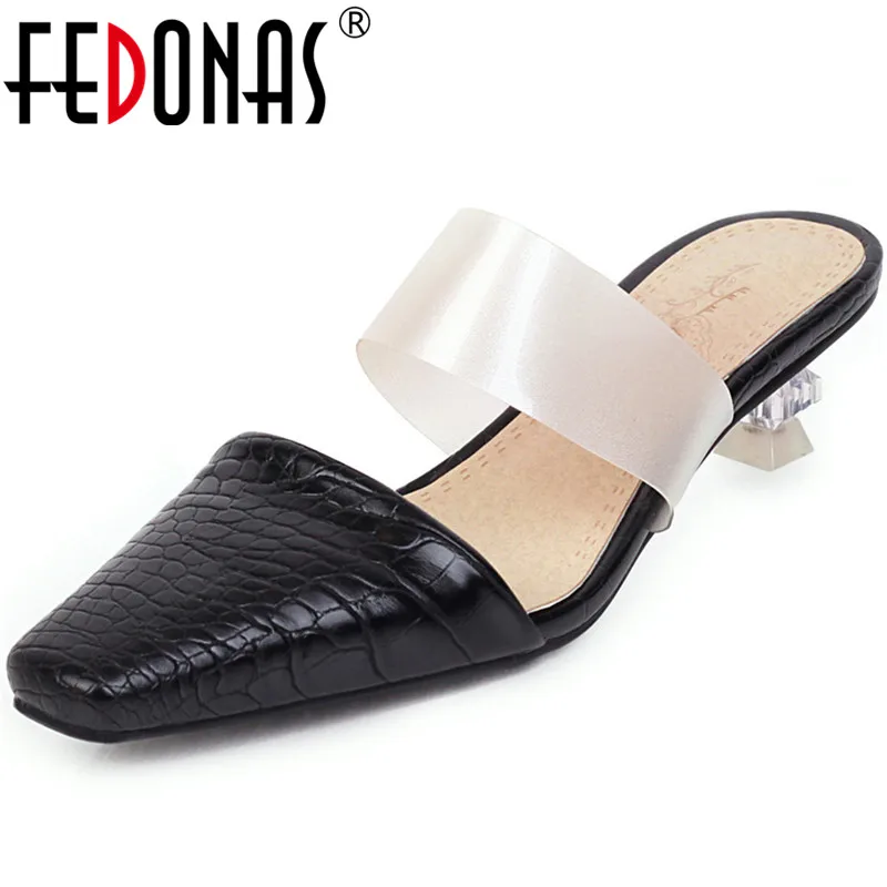 Женские вечерние туфли-лодочки FEDONAS свадебные туфли с квадратным носком на