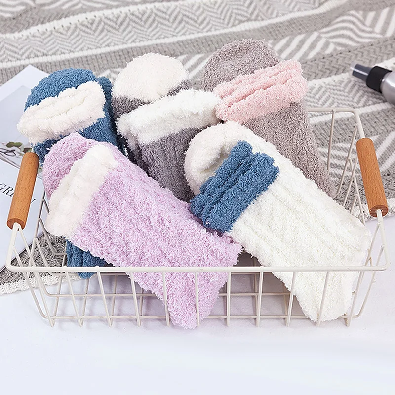 1 пара осенне-зимних японских коралловых бархатных теплых носков женские теплые