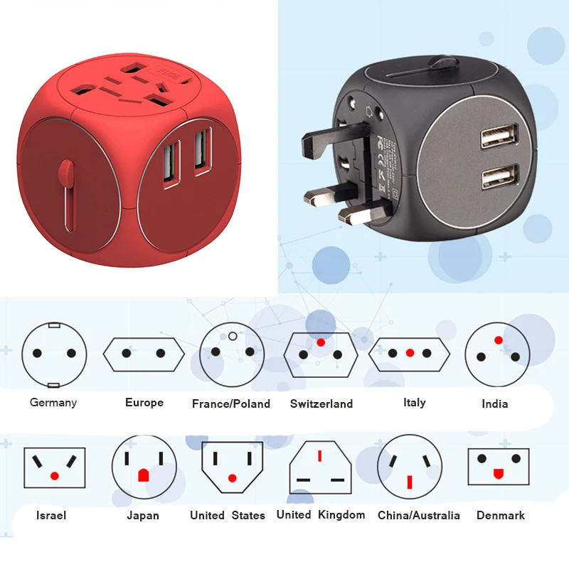 Универсальный адаптер переменного тока для путешествий KY47 переходник зарядного