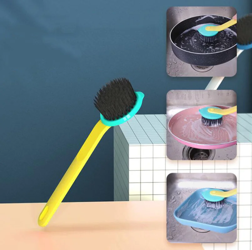 

Макарон Цвет ложки с длинной ручкой, кастрюлю кисть тарелка моющая Чистящая Щетка бытовой Кухня инструменты для чистки аксессуары