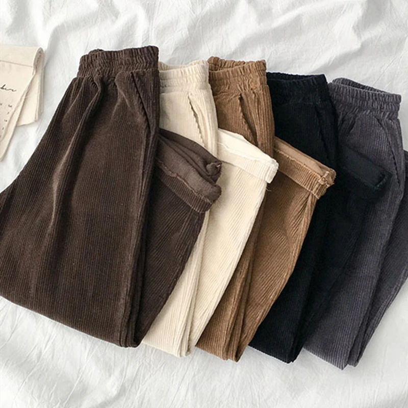 

Corduroy Y2K Baggy Joggers Women Pants Vintage Wide Leg Brown Low Waist E Girl 90s Aesthetic Trousers Female Sweatpants capris