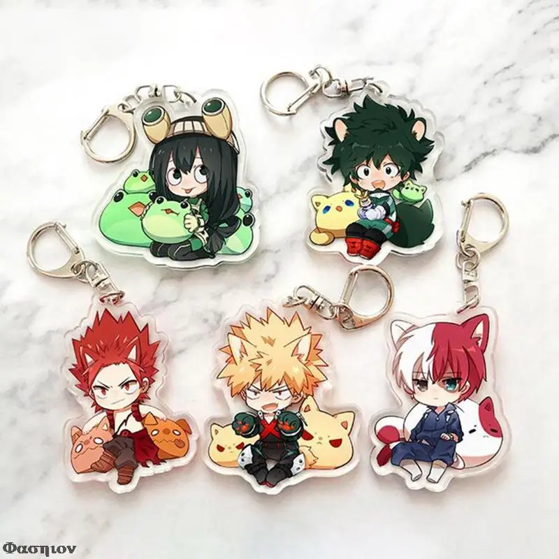 Аниме My Hero Academia брелок Todoroki Shouto Косплей двусторонний прозрачный акриловый милый